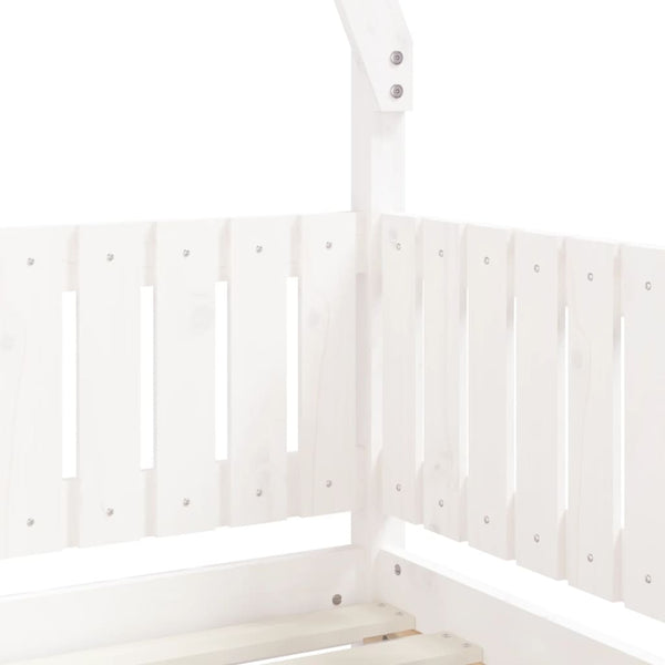 Estrutura de cama infantil 70x140 cm pinho maciço branco