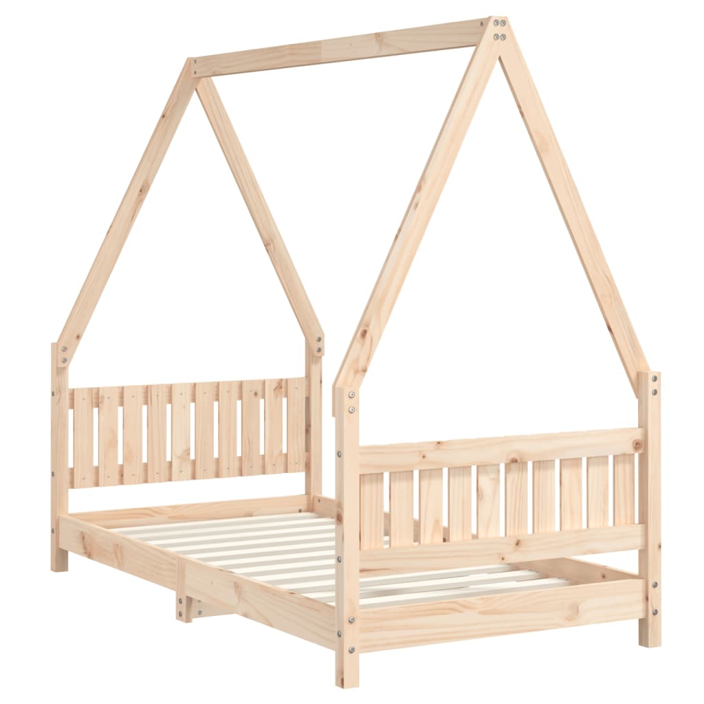 Estructura de cama infantil de pino macizo 80x160 cm