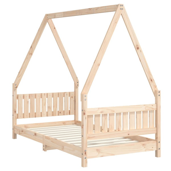 Estructura de cama infantil de pino macizo 80x160 cm