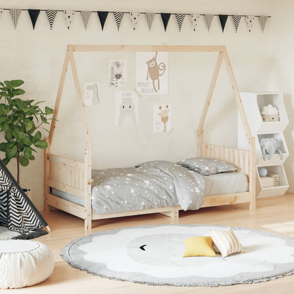 Estructura de cama infantil de pino macizo 80x160 cm