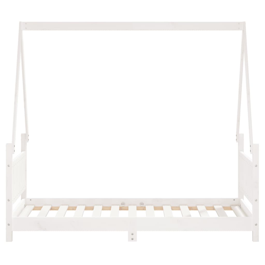 Estructura de cama infantil 80x160 cm pino macizo blanco