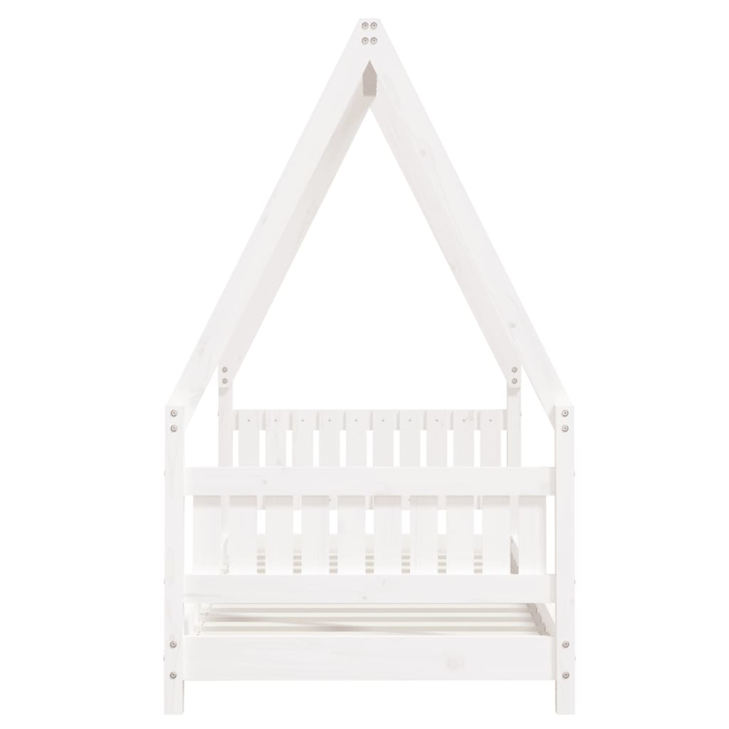 Estrutura de cama infantil 80x160 cm pinho maciço branco