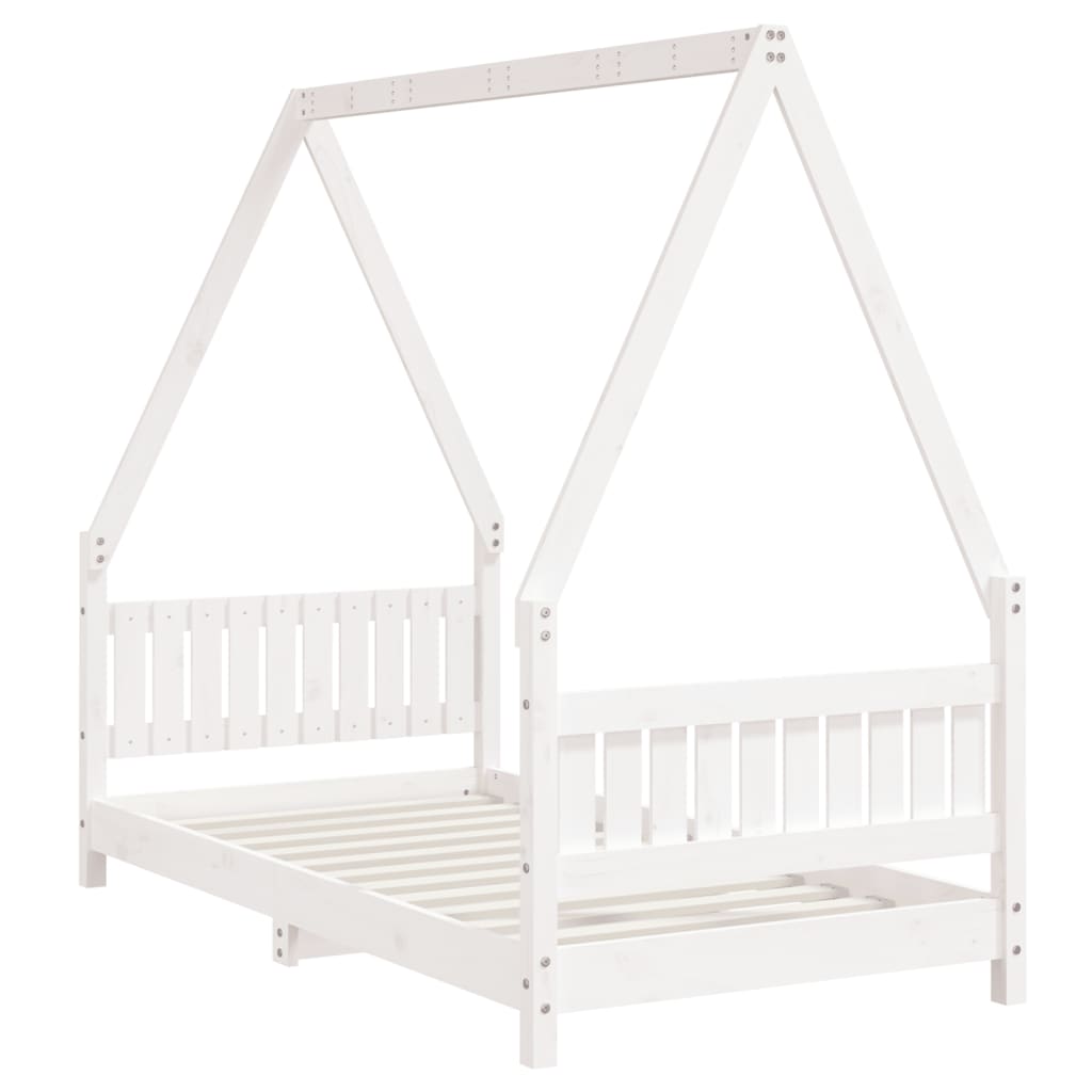 Estructura de cama infantil 80x160 cm pino macizo blanco