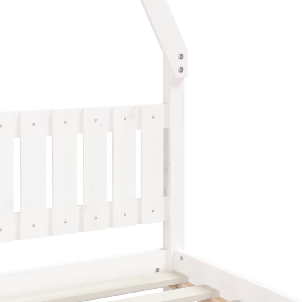 Estrutura de cama infantil 80x160 cm pinho maciço branco