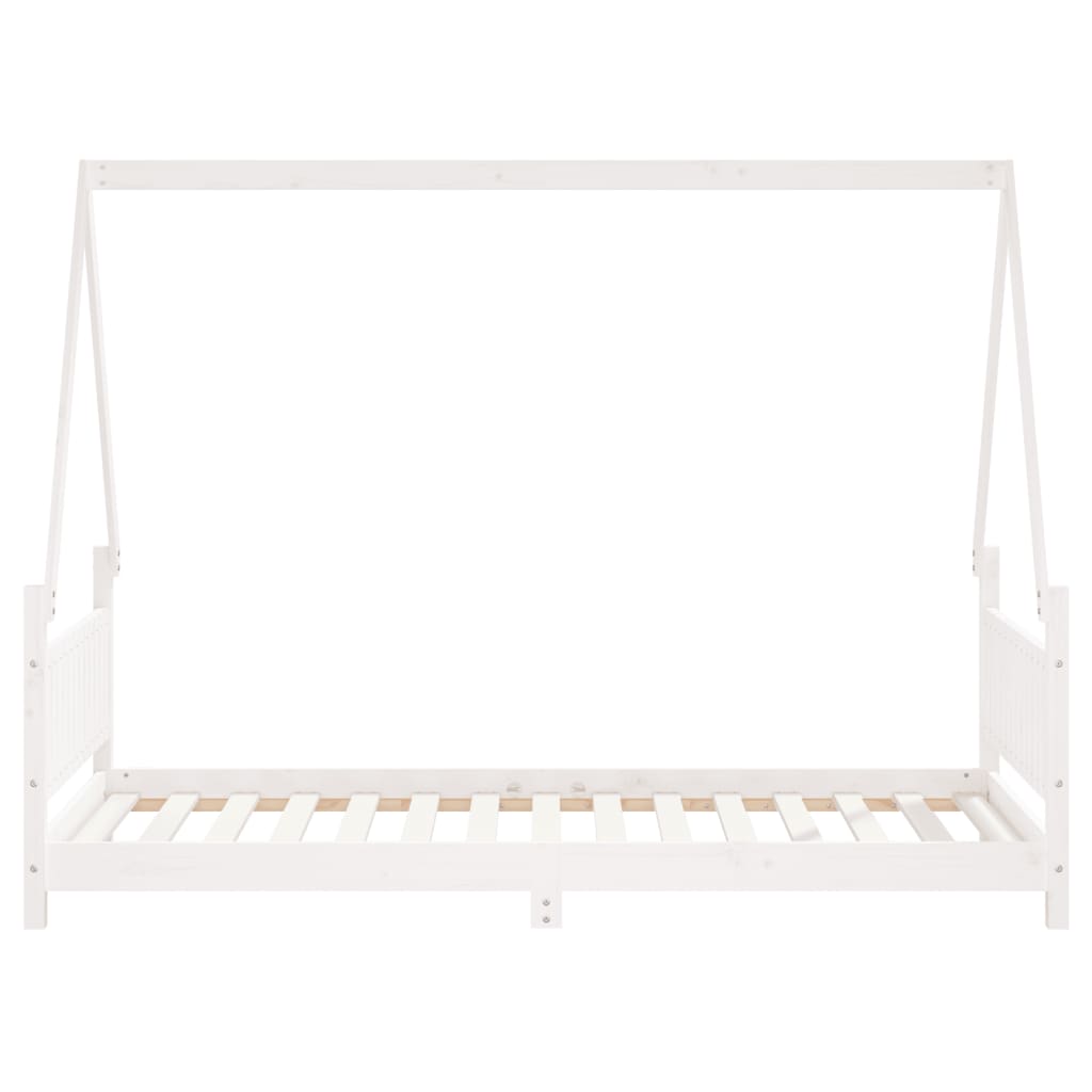 Estructura de cama infantil 90x190 cm pino macizo blanco