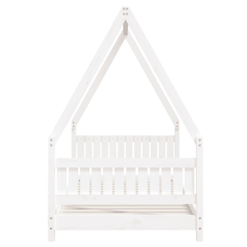 Estructura de cama infantil 90x190 cm pino macizo blanco