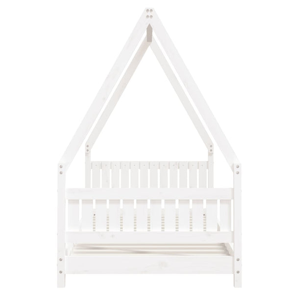 Estructura de cama infantil 90x190 cm pino macizo blanco