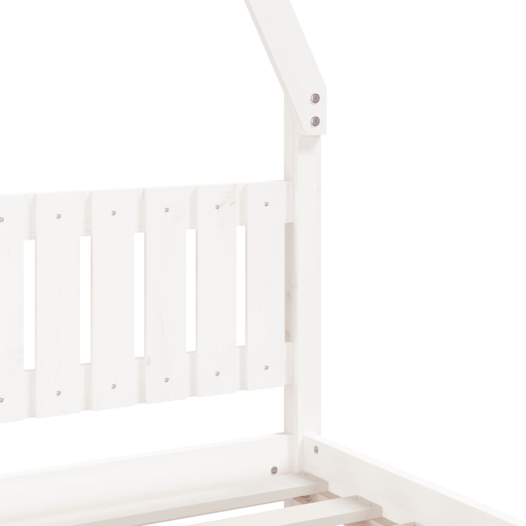 Estructura de cama infantil 90x190 cm pino macizo blanco