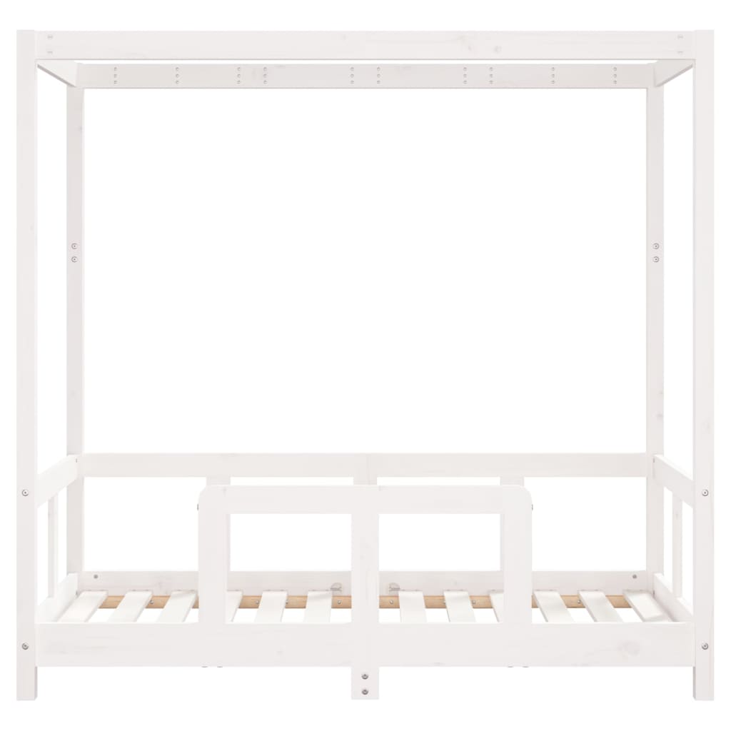 Estructura de cama infantil 70x140 cm pino macizo blanco