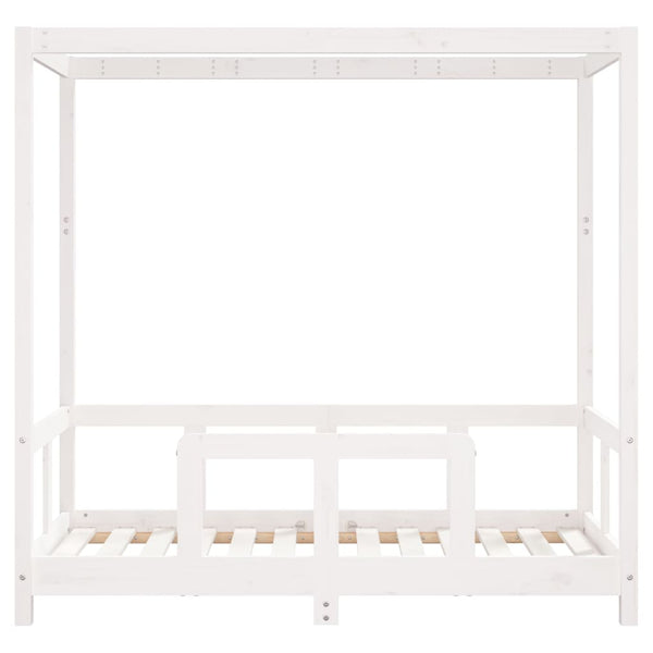 Estrutura de cama infantil 70x140 cm pinho maciço branco