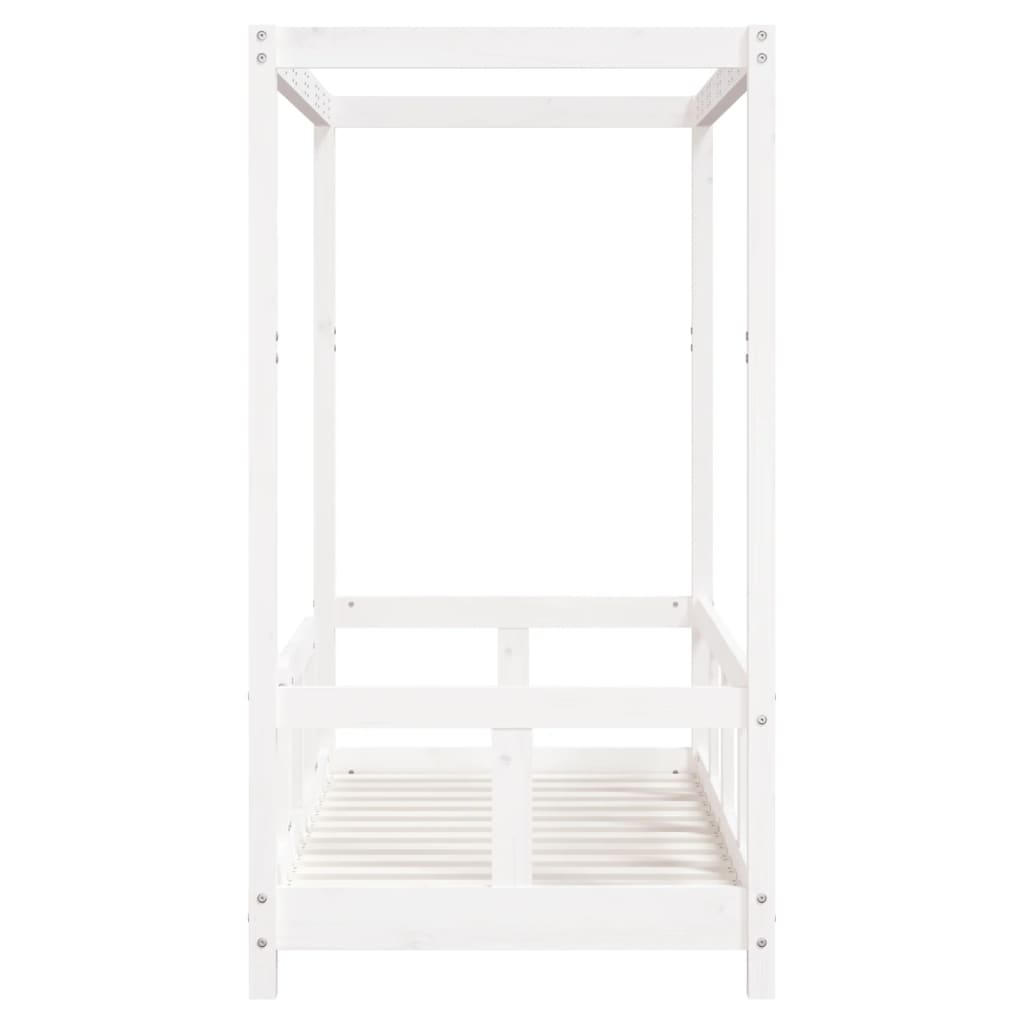 Estrutura de cama infantil 70x140 cm pinho maciço branco