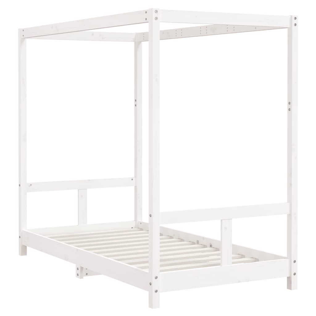 Estrutura de cama infantil 80x160 cm pinho maciço branco