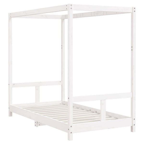 Estructura de cama infantil 80x160 cm pino macizo blanco