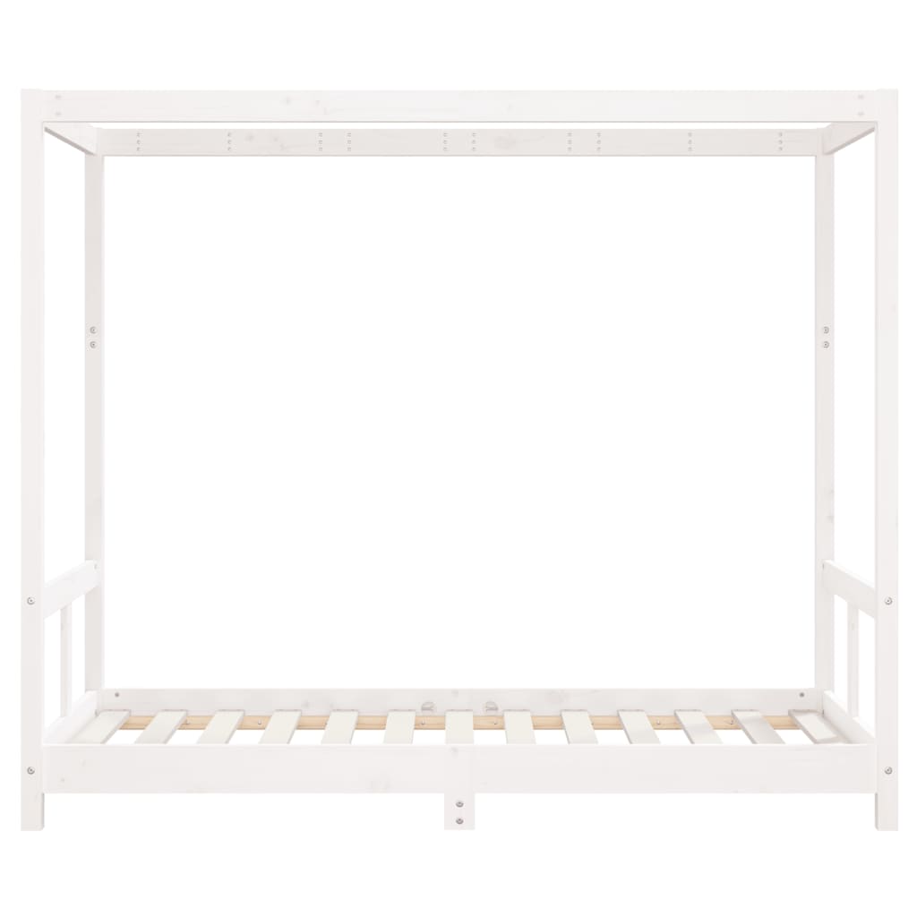 Estructura de cama infantil 80x160 cm pino macizo blanco