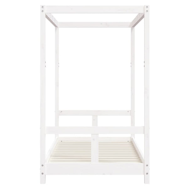 Estructura de cama infantil 80x160 cm pino macizo blanco