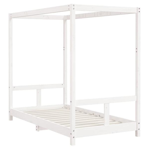 Estructura de cama infantil 80x160 cm pino macizo blanco