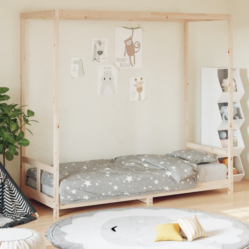 Children's bed frame 80x200 cm solid pine wood