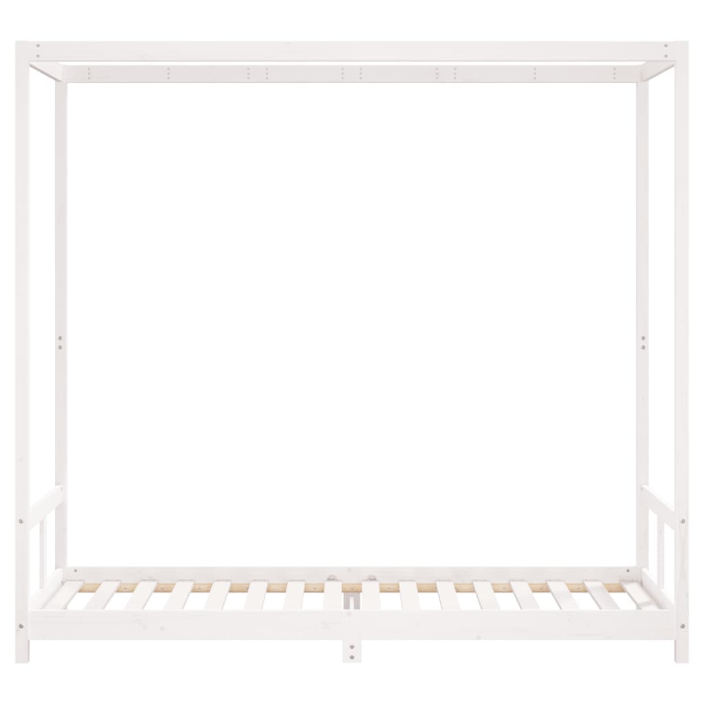 Estructura de cama infantil 80x200 cm pino macizo blanco