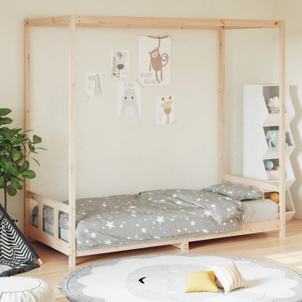 Estructura de cama infantil de pino macizo 90x200 cm