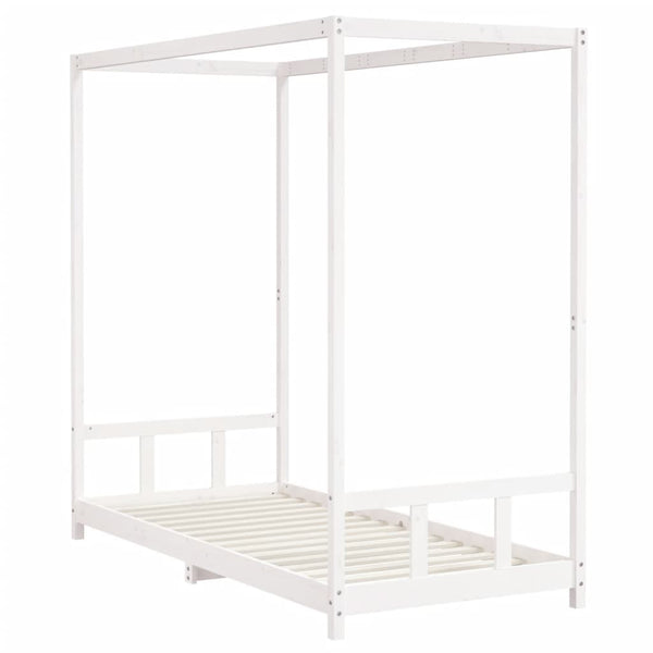 Children's bed frame 90x200 cm solid pine white