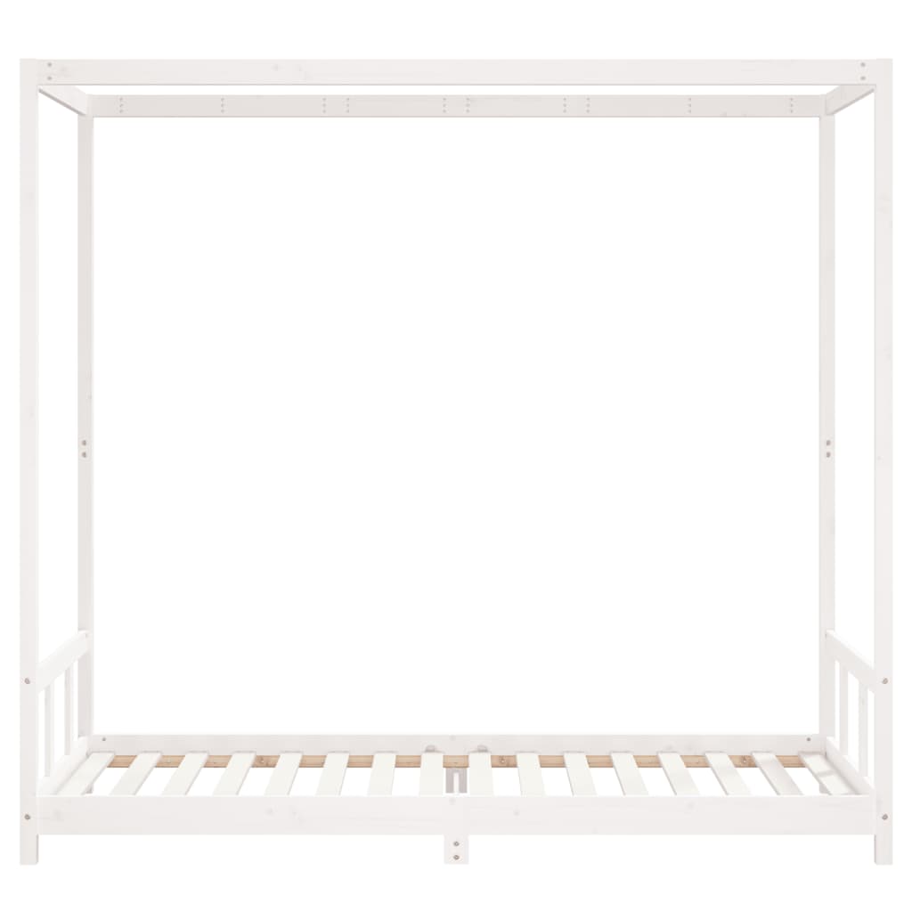 Estructura de cama infantil 90x200 cm pino macizo blanco