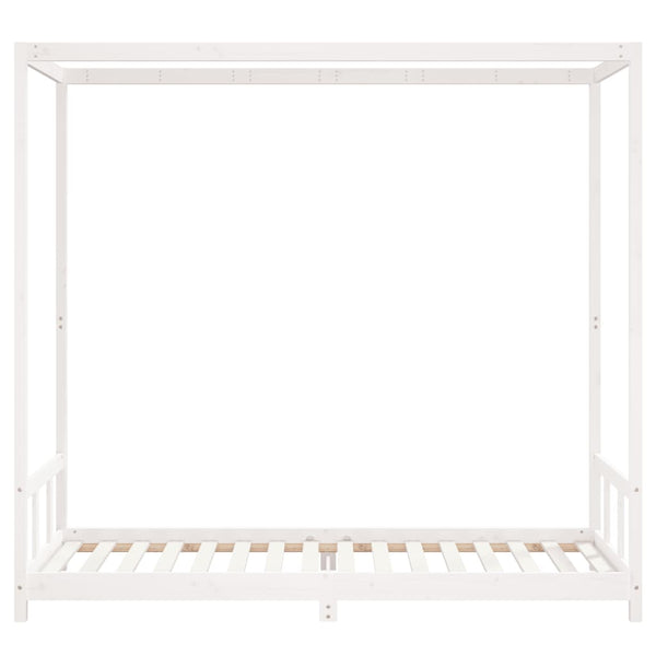 Children's bed frame 90x200 cm solid pine white