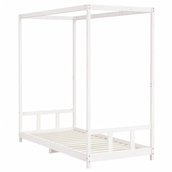 Estrutura de cama infantil 90x200 cm pinho maciço branco