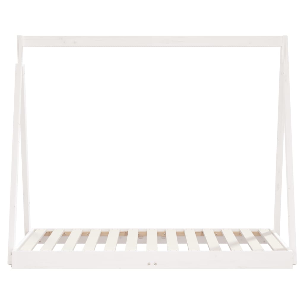 Estructura de cama infantil 70x140 cm pino macizo blanco