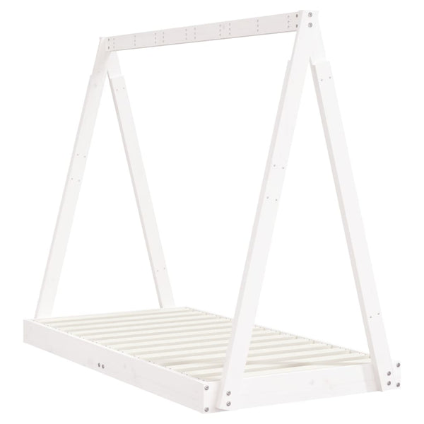 Estructura de cama infantil 70x140 cm pino macizo blanco