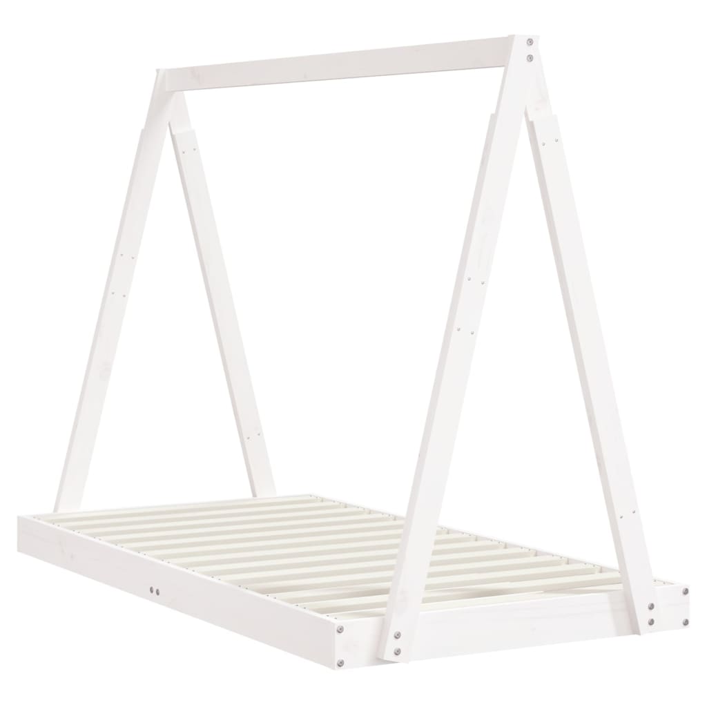 Estructura de cama infantil 80x160 cm pino macizo blanco