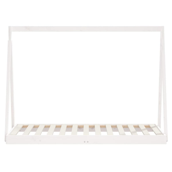 Estructura de cama infantil 80x160 cm pino macizo blanco