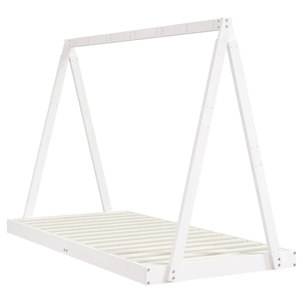 Estructura de cama infantil 90x190 cm pino macizo blanco