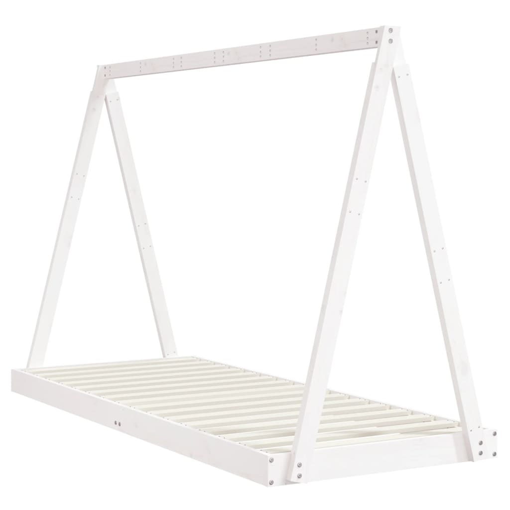 Estructura de cama infantil 80x200 cm pino macizo blanco