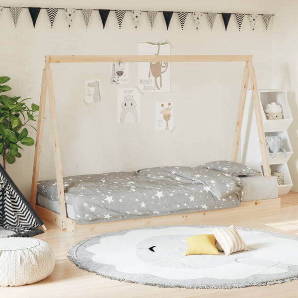 Estructura de cama infantil de pino macizo 90x200 cm
