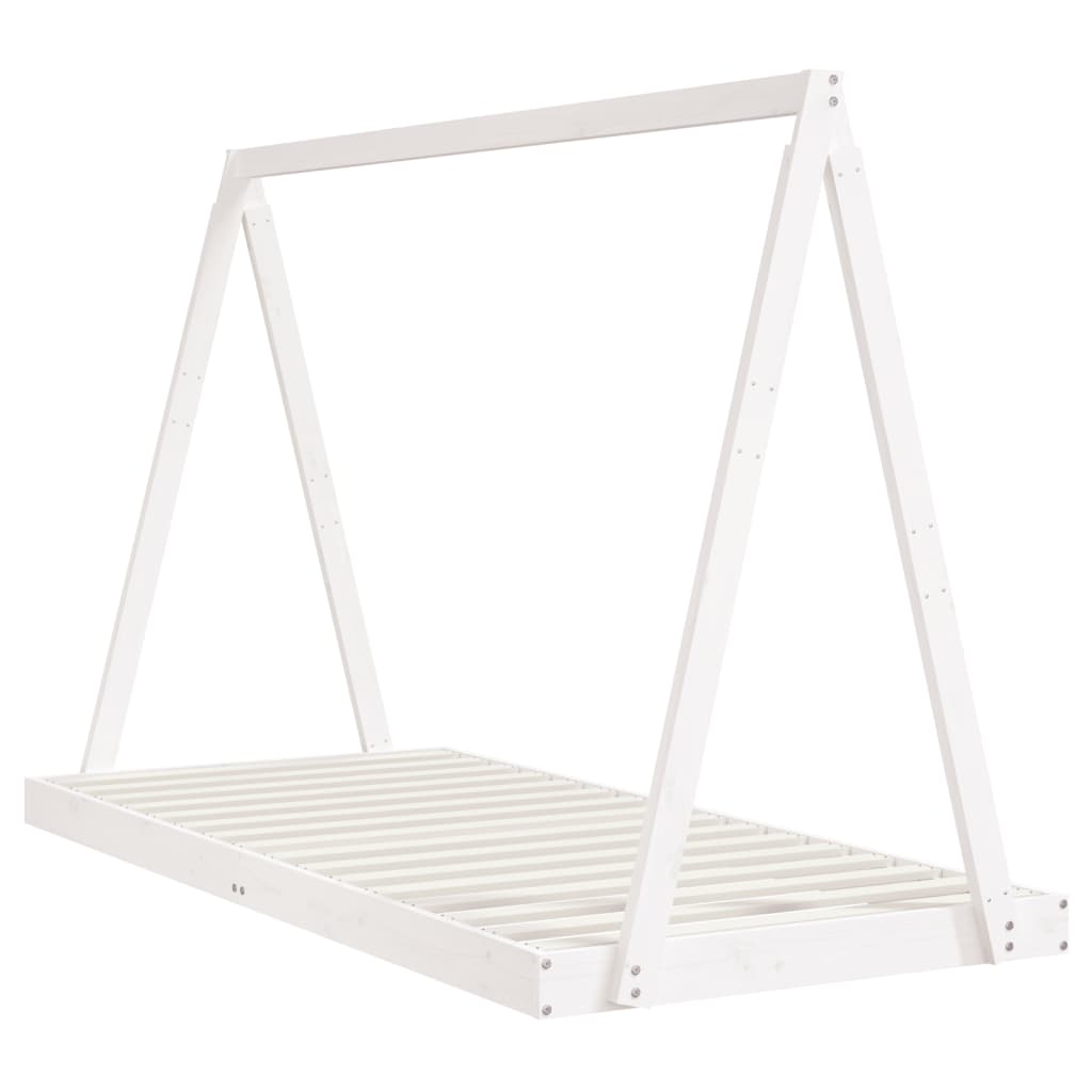 Children's bed frame 90x200 cm solid pine white