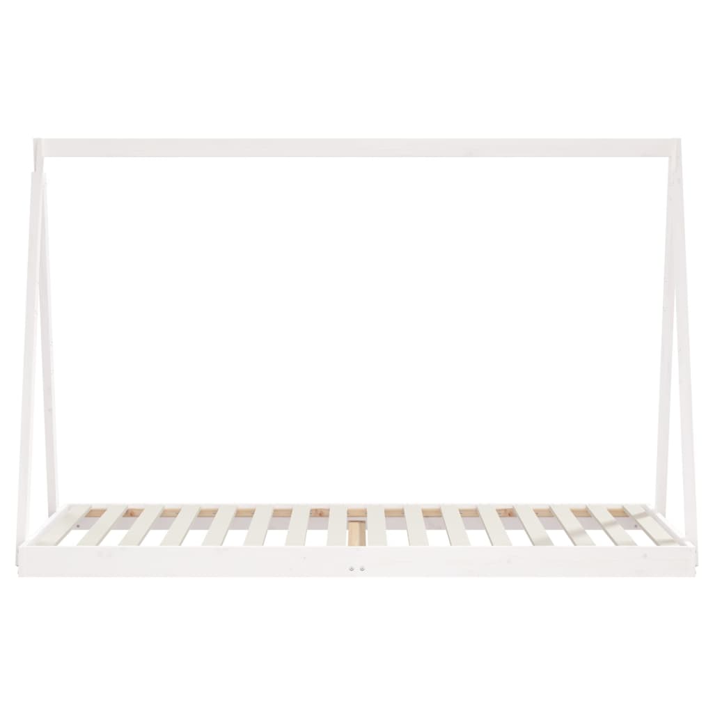 Children's bed frame 90x200 cm solid pine white