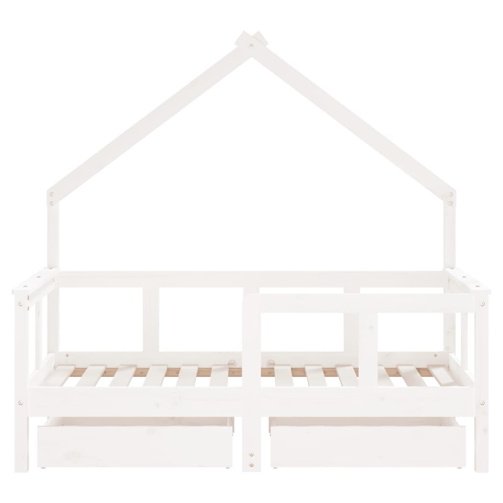 Estructura de cama infantil con cajones 70x140 cm pino macizo blanco