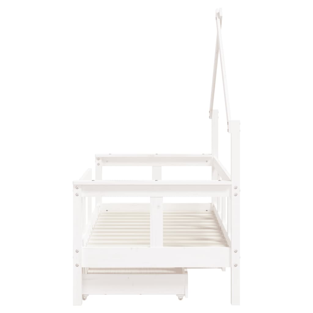 Estructura de cama infantil con cajones 70x140 cm pino macizo blanco