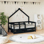 Children's bed frame with drawers 70x140 cm black solid pine