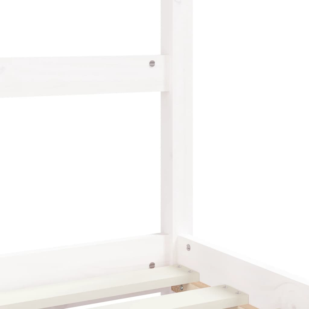 Children's bed frame with drawers 80x200cm white solid pine