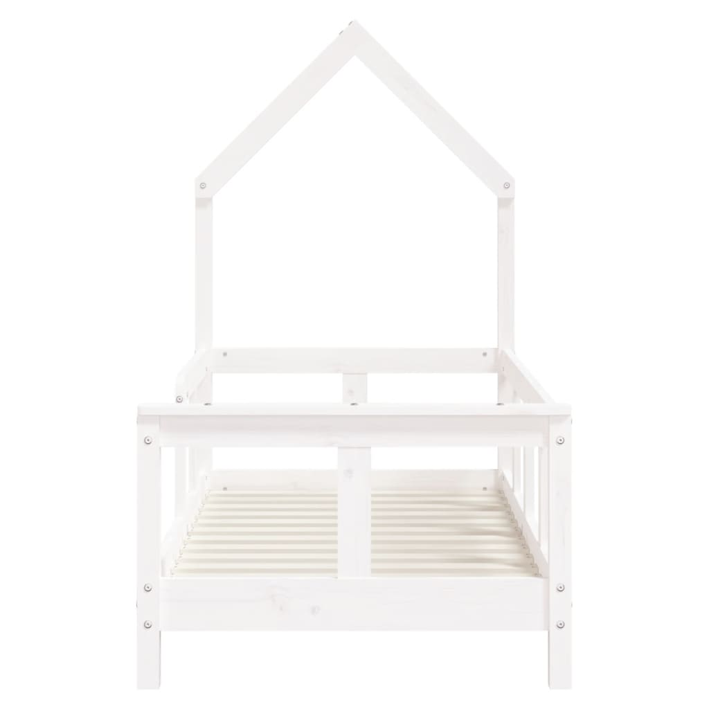 Estructura de cama infantil 70x140 cm pino macizo blanco