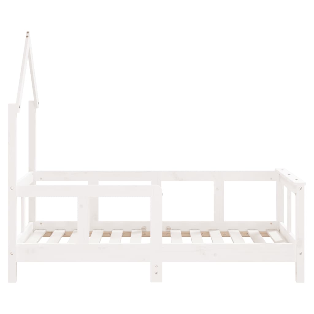 Estructura de cama infantil 70x140 cm pino macizo blanco