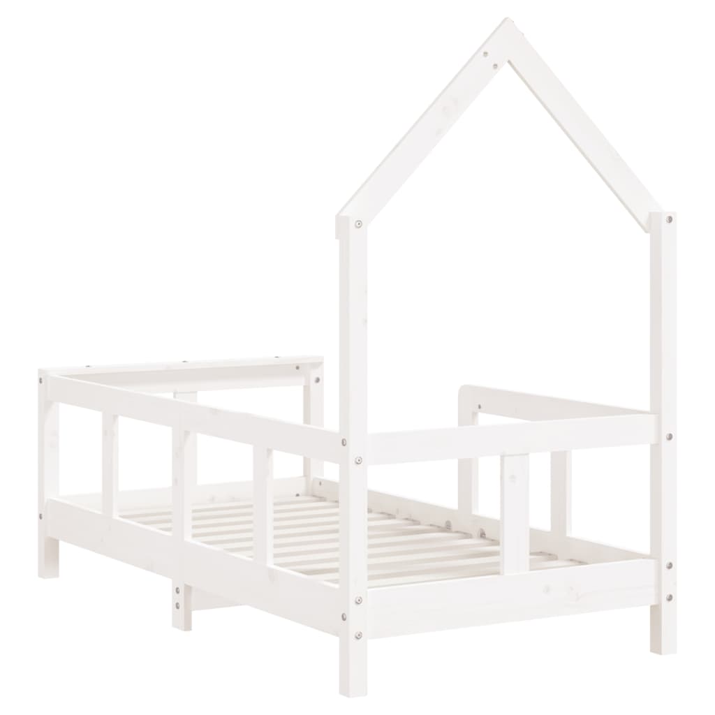 Children's bed frame 70x140 cm solid pine white