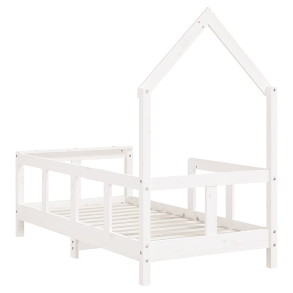 Estructura de cama infantil 70x140 cm pino macizo blanco