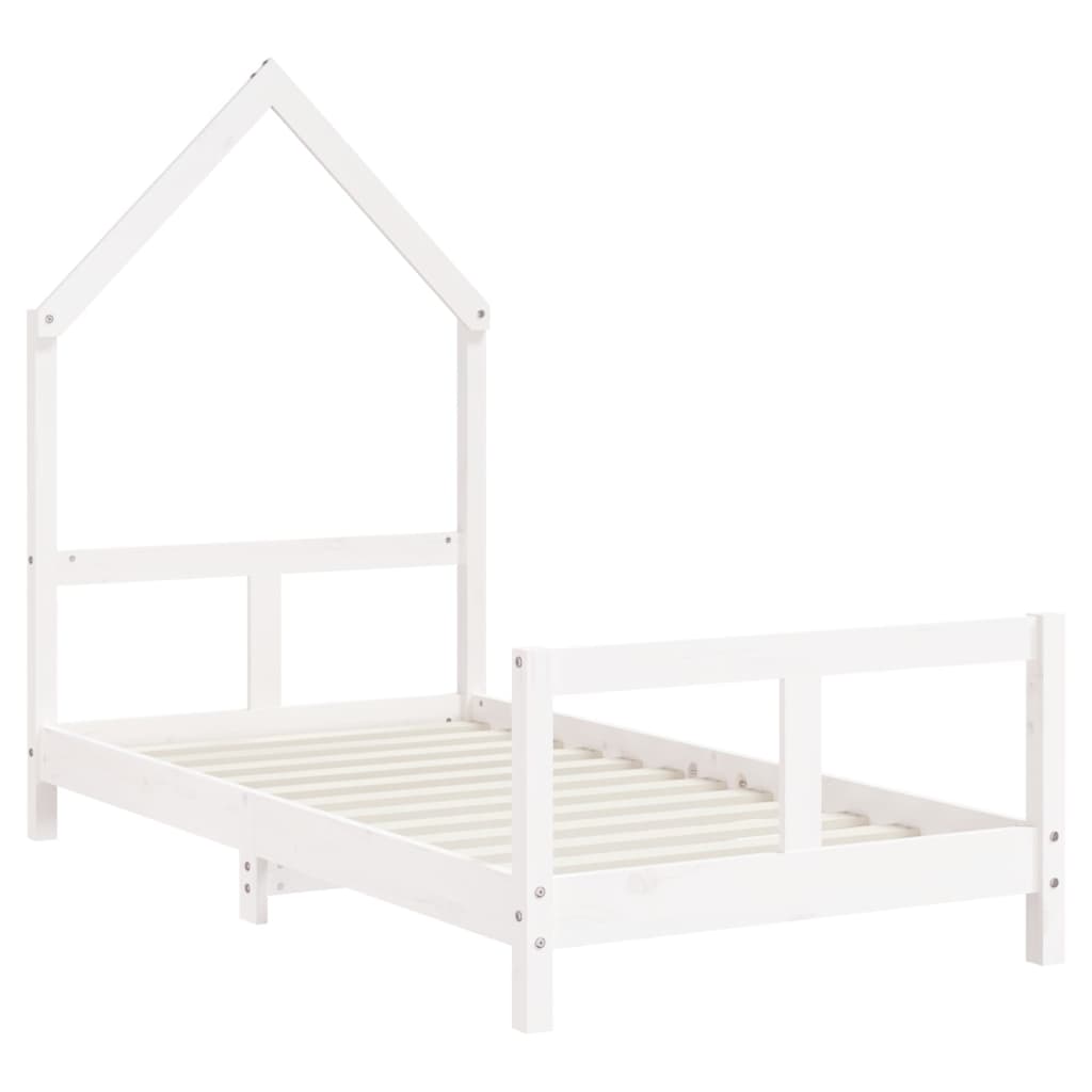 Estructura de cama infantil 80x160 cm pino macizo blanco