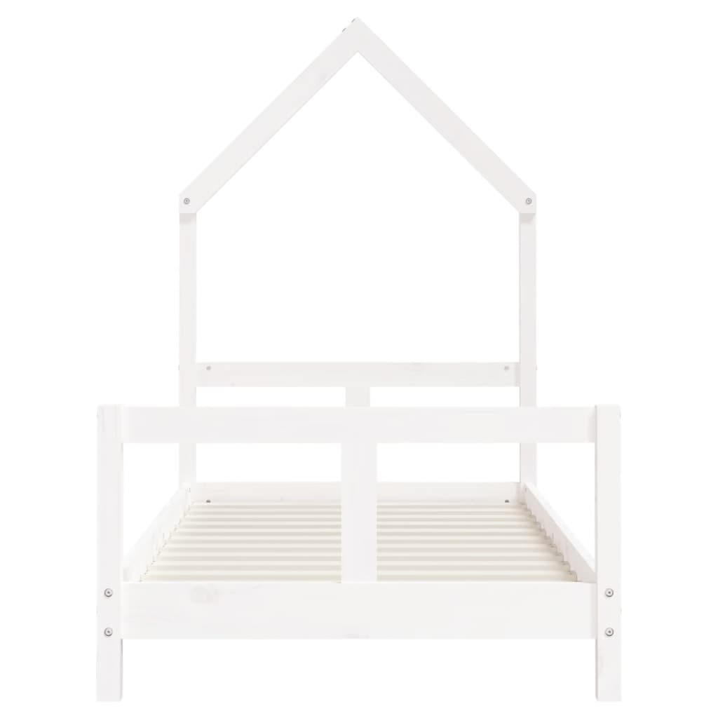 Estructura de cama infantil 80x160 cm pino macizo blanco