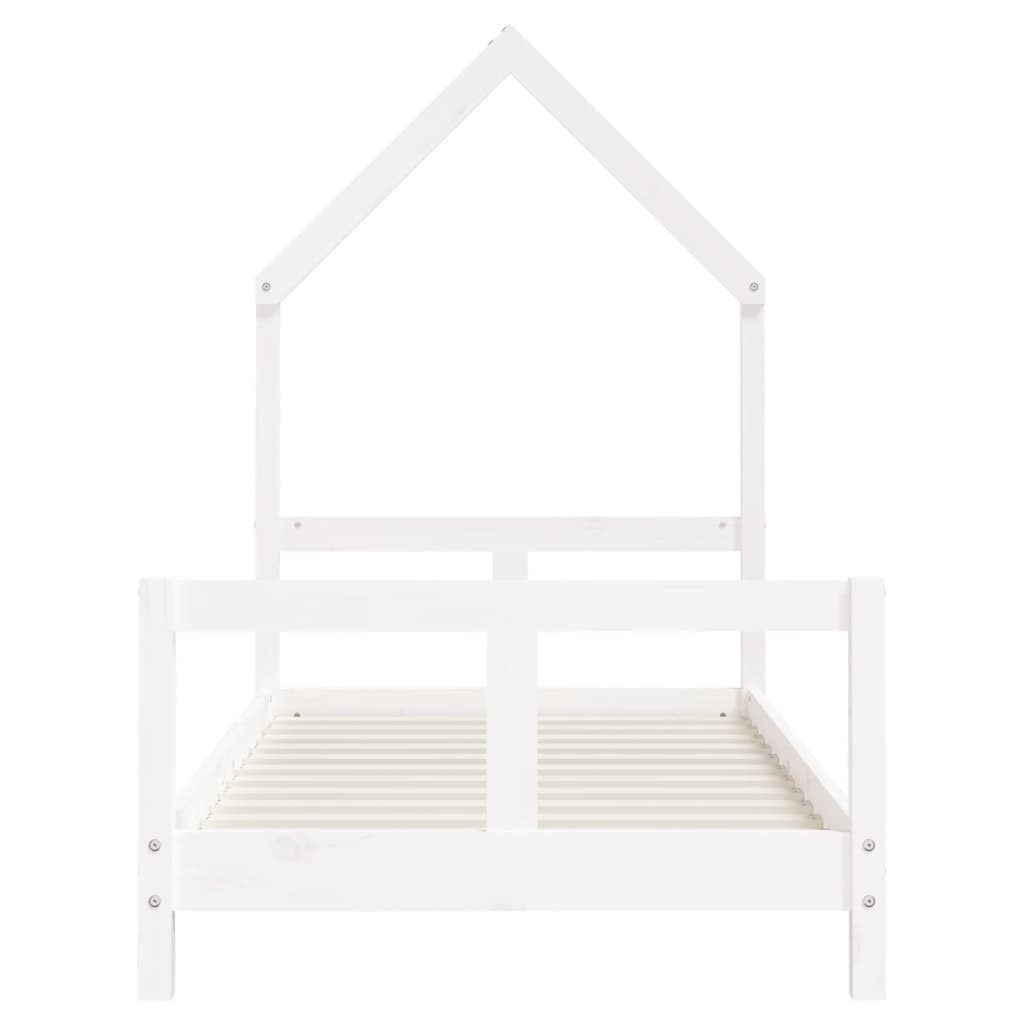 Estrutura de cama infantil 80x160 cm pinho maciço branco