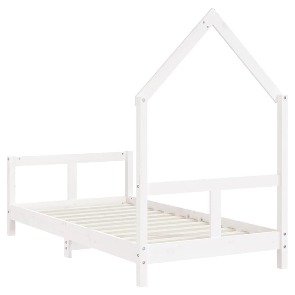 Estructura de cama infantil 80x160 cm pino macizo blanco