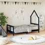 Estructura de cama infantil de pino macizo negro 80x160 cm