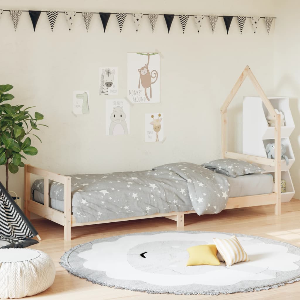 Children's bed frame 80x200 cm solid pine wood